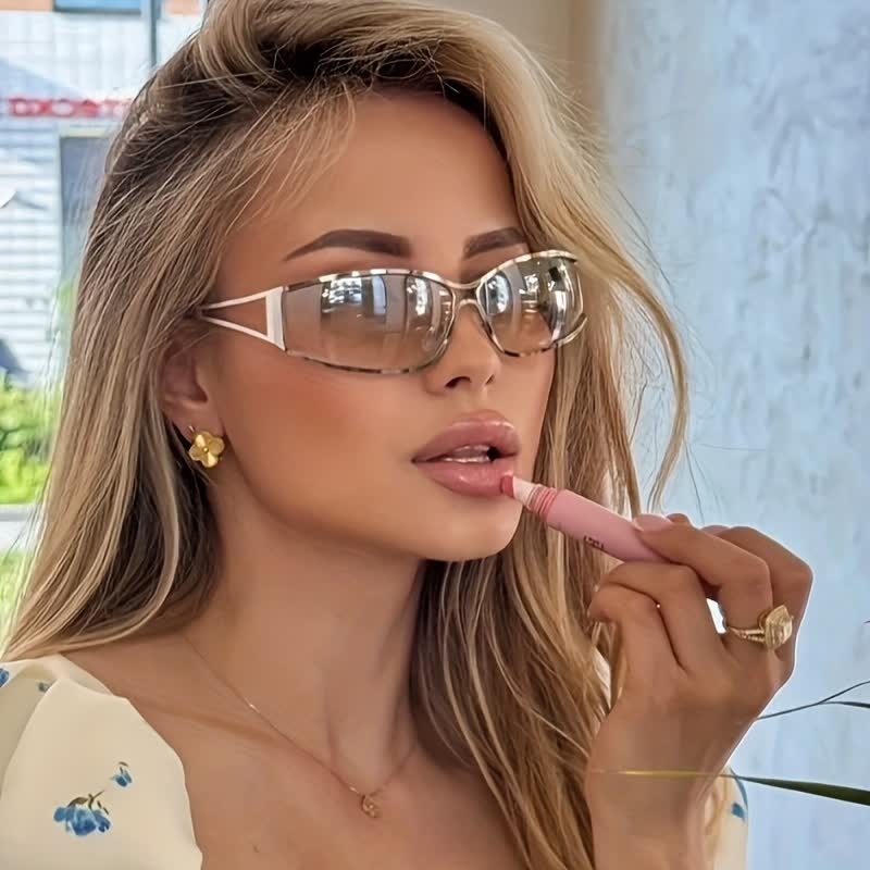 Spykay™ SG60760 Y2K Hollow Out Temples Retro- Vintage Sunglasses - Silver - image 1