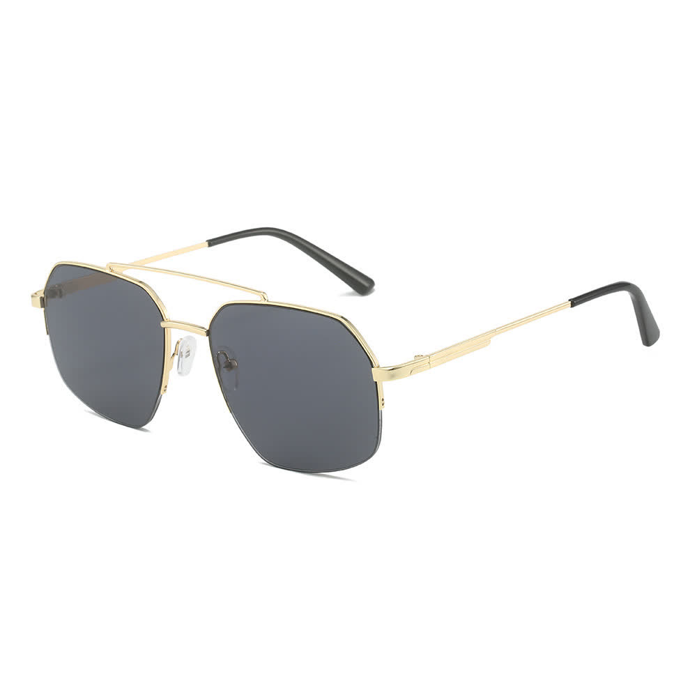 Spykay™ SG61052 Trendy Retro Semi-Rimless Double Bridges Aviator Sunglasses - image 4