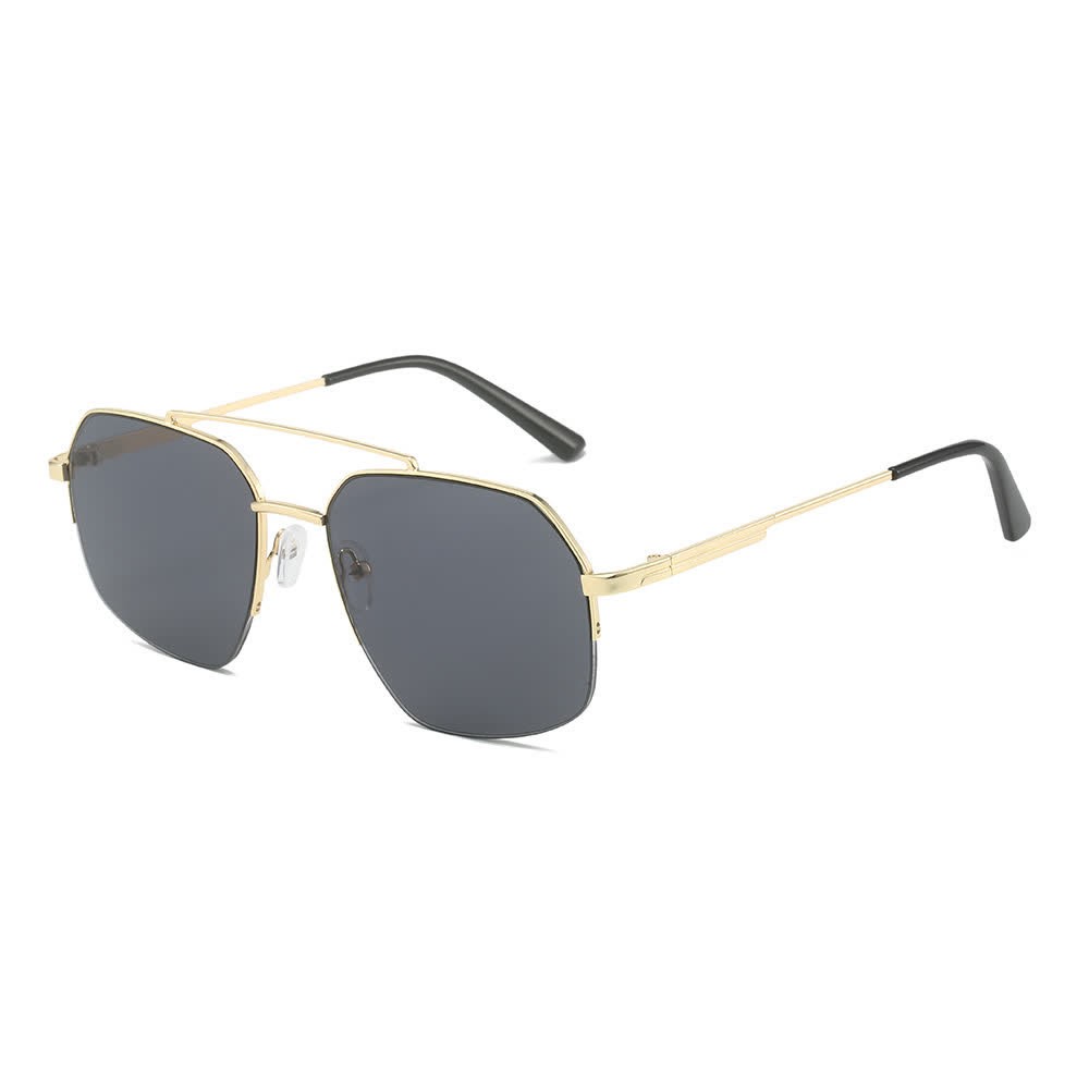 Spykay™ SG61052 Trendy Retro Semi-Rimless Double Bridges Aviator Sunglasses - image 4