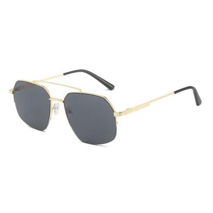 Spykay™ SG61052 Trendy Retro Semi-Rimless Double Bridges Aviator Sunglasses - image 4