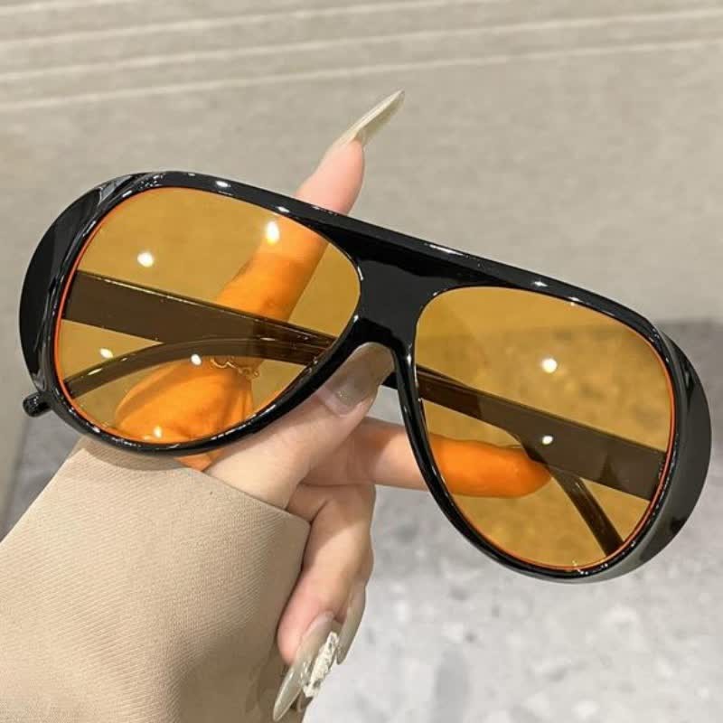 Spykay™ SG61015 Classic Oversized Fashion Aviator Sunglasses - Black/Orange - image 11