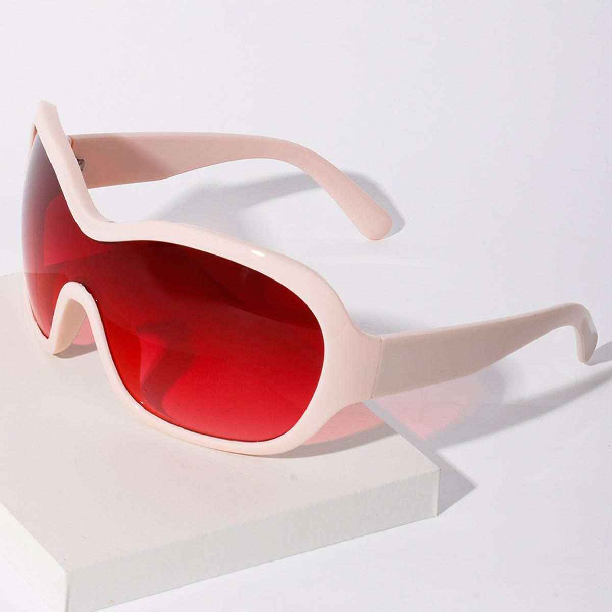 Spykay™ SG61053 Futuristic Punk-style Sports Face Mask, Y2k Trendy And Stylish All-in-one Protective Goggles Perfect For Street Photography - Apricot/Red - image 12