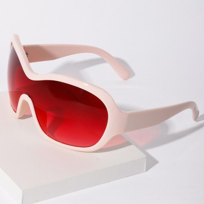 Spykay™ SG61053 Futuristic Punk-style Sports Face Mask, Y2k Trendy And Stylish All-in-one Protective Goggles Perfect For Street Photography - Apricot/Red - image 12