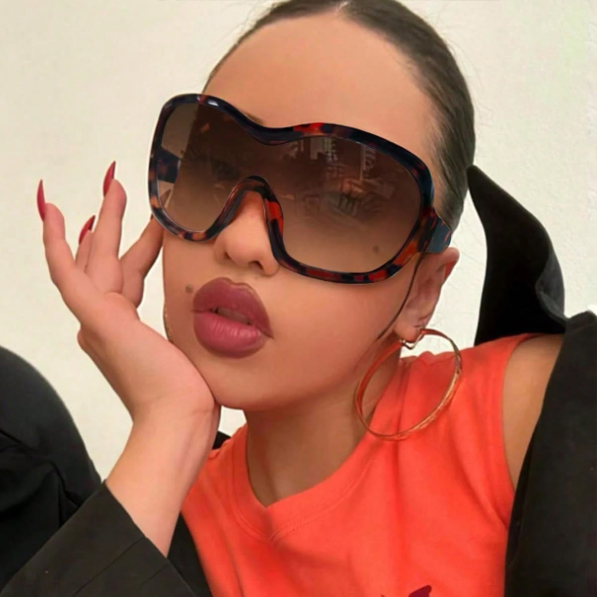 Spykay™ SG61053 Futuristic Punk-style Sports Face Mask, Y2k Trendy And Stylish All-in-one Protective Goggles Perfect For Street Photography - Brown - image 9