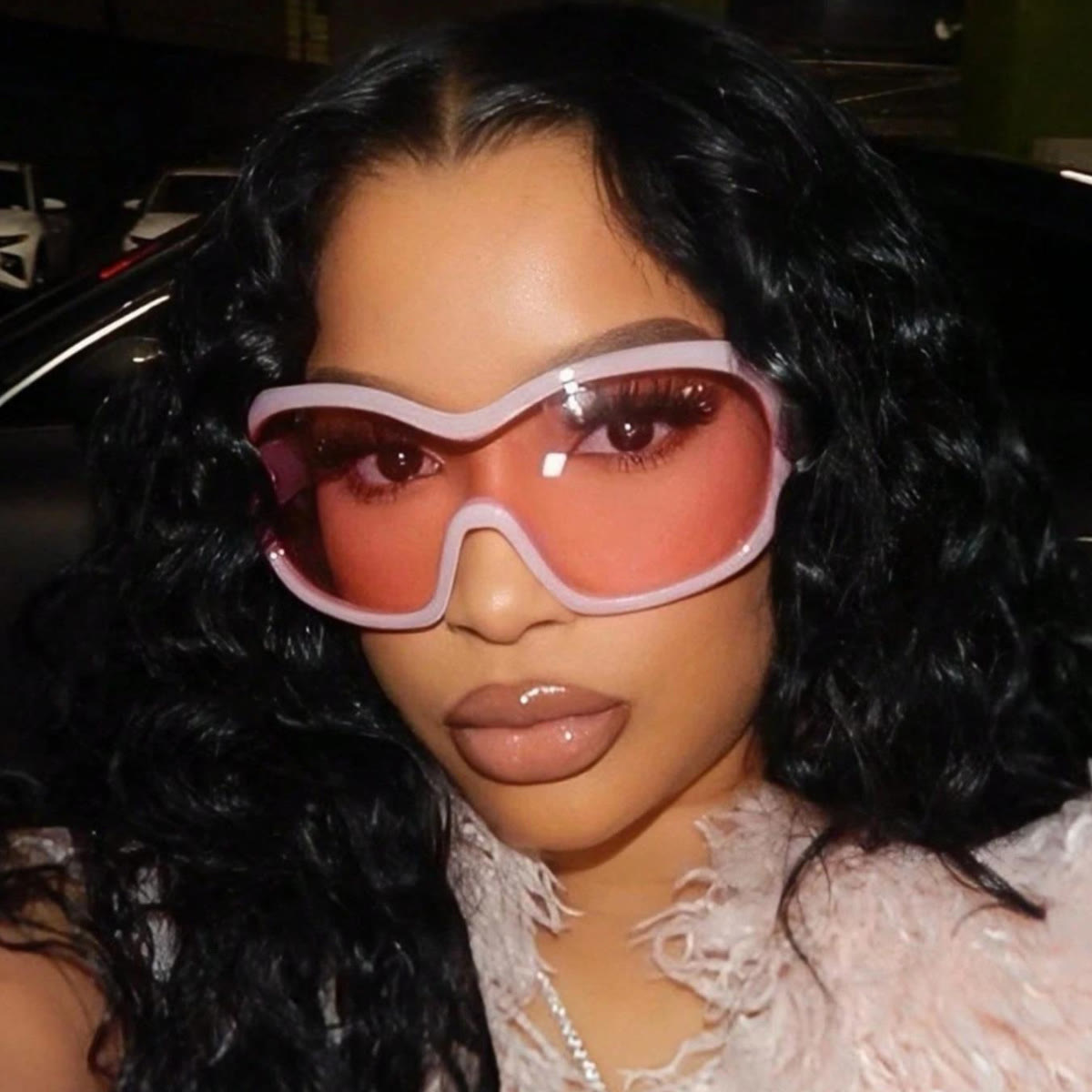 Spykay™ SG61053 Futuristic Punk-style Sports Face Mask, Y2k Trendy And Stylish All-in-one Protective Goggles Perfect For Street Photography - Pink - image 3