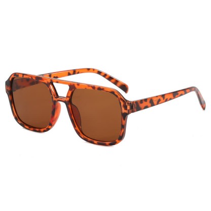 Spykay™ SG60718 Double Bridges Square Frames Retro-Vintage Sunglasses - Leopard Print - image 34
