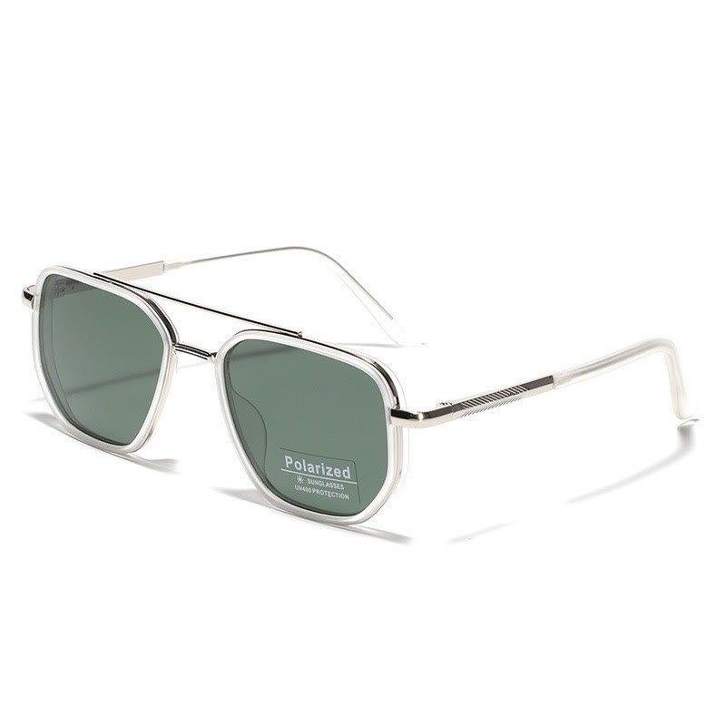 Spykay™ SG61080 Drive Retro Square glasses Sunglasses - Silver /Green - image 2