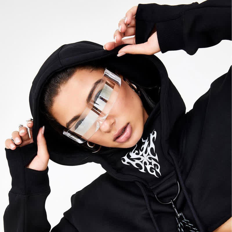 Spykay™ SG60721 Unisex Rectangle One-piece Frames Y2K Cyberpunk Sunglasses - White - image 25