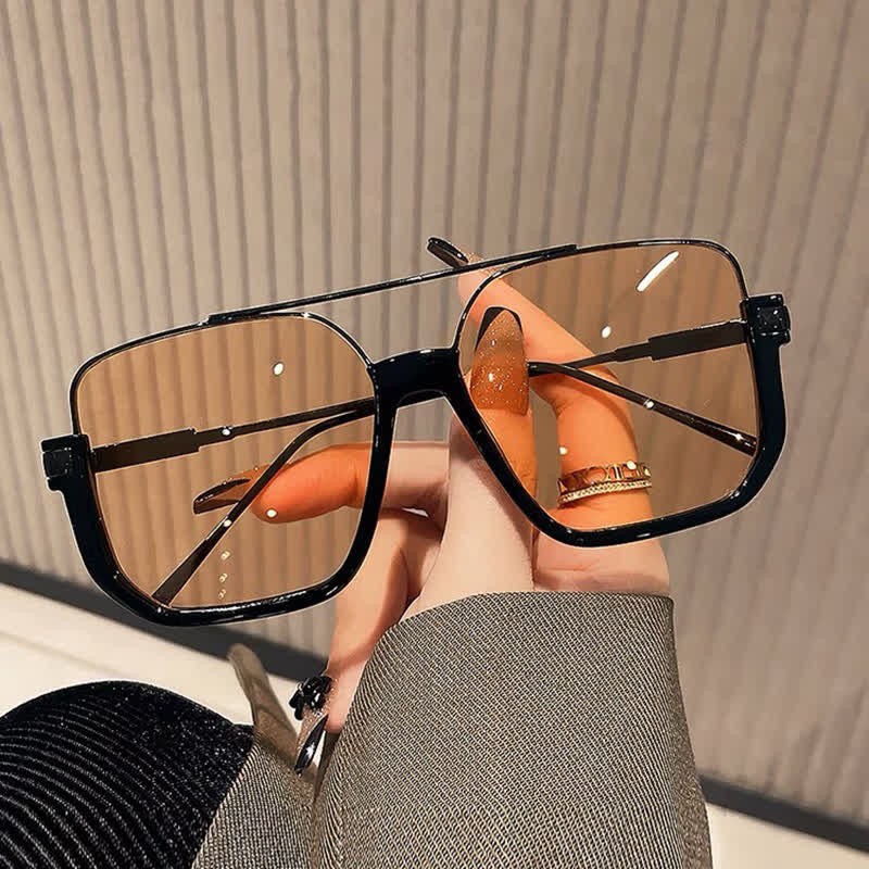 Spykay™ SG60691 Unisex Double Bridges Square Frame Semi-Rimless Sunglasses - image 1