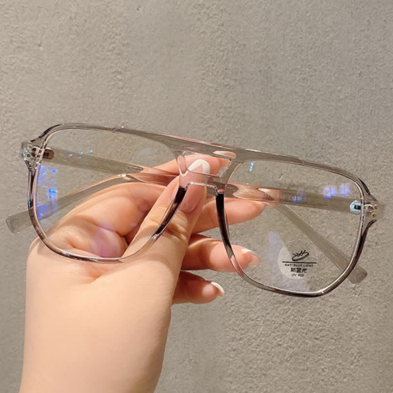 Spykay™ EG26676 Double Bridges Square Frames Anti-blue Light Eyeglasses - Grey - image 18