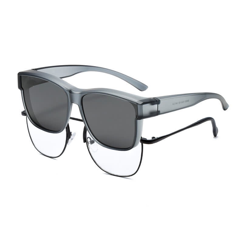 Spykay™ SG61038 Fit Over Glasses Square Frame Polarized Sunglasses - Grey - image 9