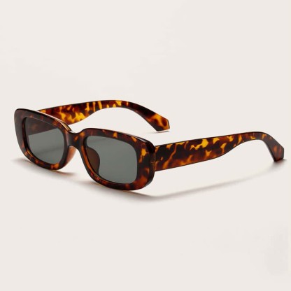 Spykay™ SG60996 Rectangle Small Thick Frame Vintage Sunglasses - Tortoise Shell /Green - image 31