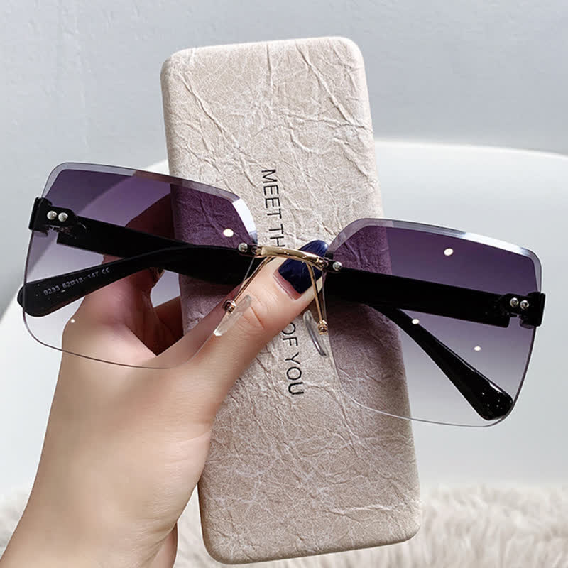 Spykay™ SG61018 Oversized Square Frame Hipster Rimless Sunglasses - image 20