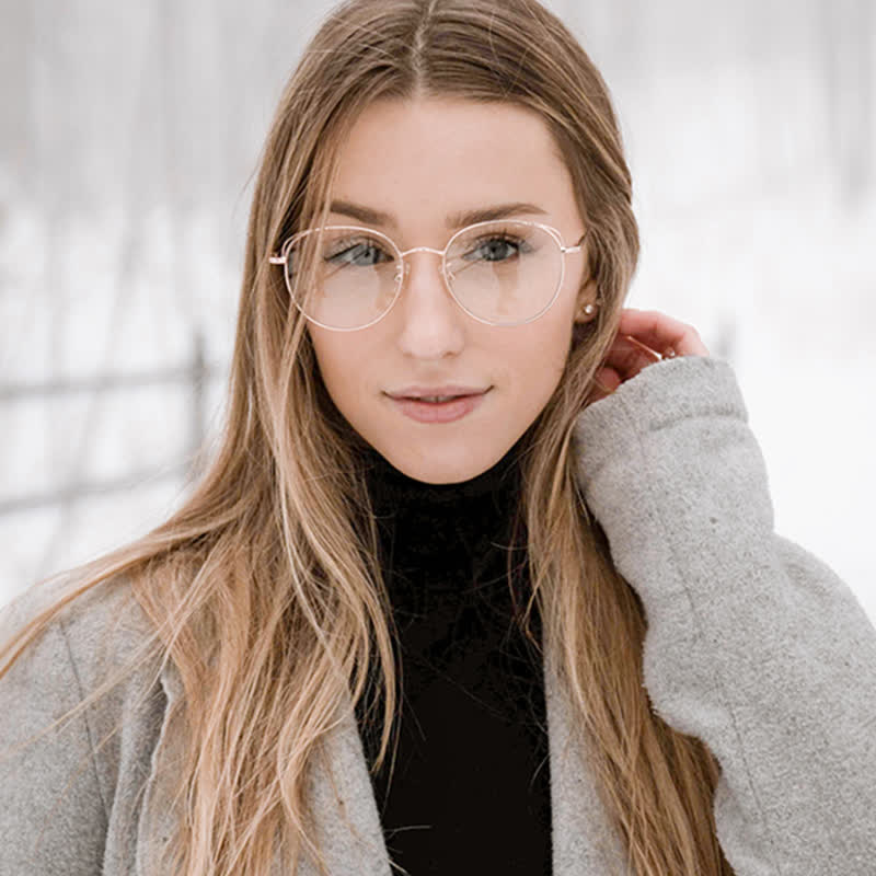 Spykay™ EG26840 Fashion Cat-Eye Metal Oval Frame Anti-blue Light Glasses - image 6