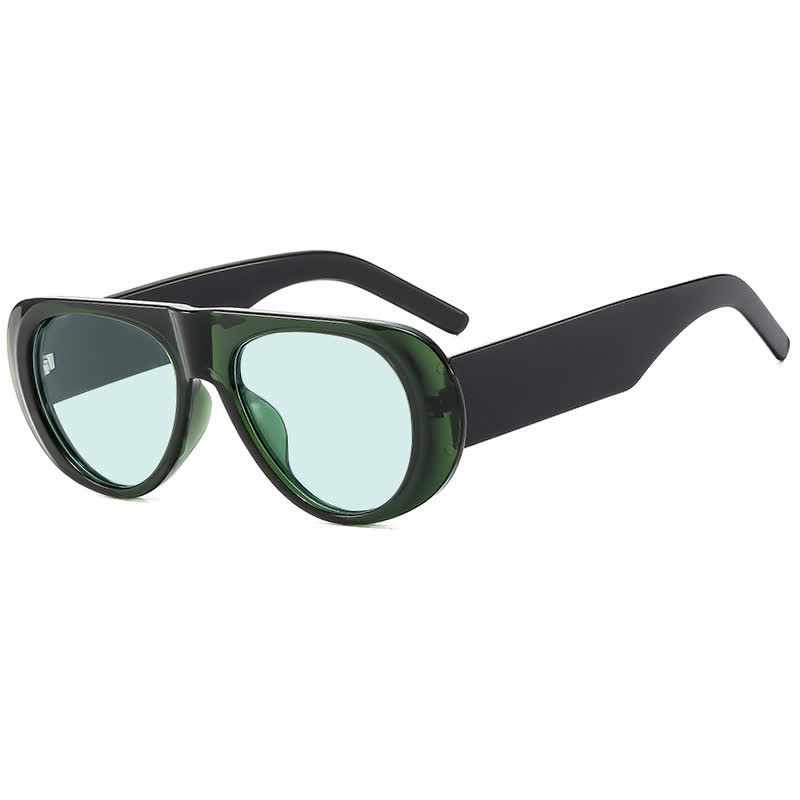 Spykay™ SG60671 Oval Frame Wide Temples Vintage Aviator Sunglasses - Green - image 18