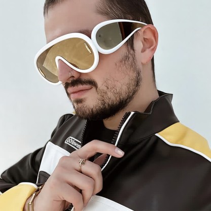 Spykay™ SG61002 Steampunk One-piece Frame Oversized Mirrored Sunglasses - image 5