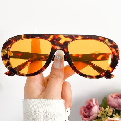 Spykay™ SG60879 Unsiex Vintage Small Aviator Sunglasses - Leopard/Orange - image 23