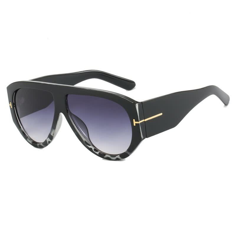 Spykay™ SG60664 'T' Design Toad Frame Aviator Sunglasses - Black/Leopard Print - image 23