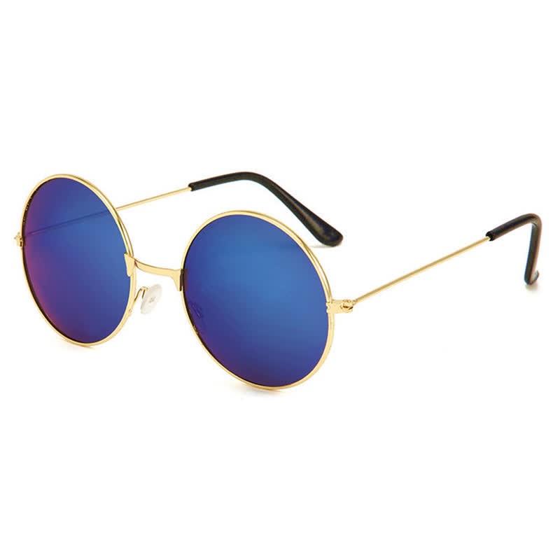 Spykay™ SG61008 Retro Round Frame Metal Sunglasses for Women Men - Golden/Blue Silver - image 28