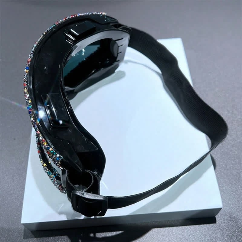 Spykay™ SG61047 Full Rhinestone Decor Unisex Windproof Motorcycle Goggle, Ski Goggles For Outdoor Activities - image 3