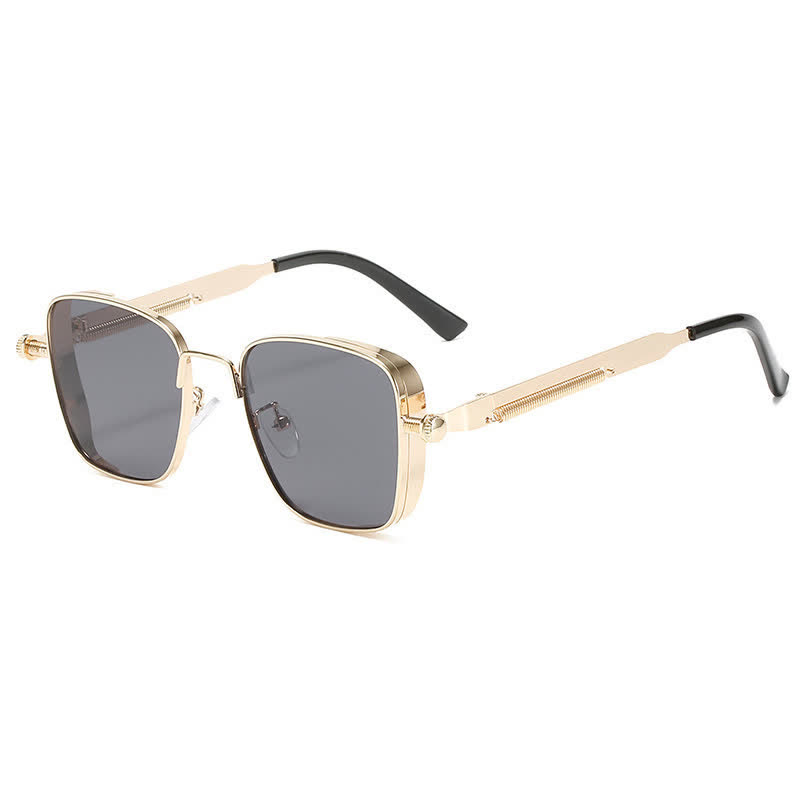 Spykay™ SG61005 Steampunk Square Frame Spring Temples Retro Sunglasses - Golden - image 6