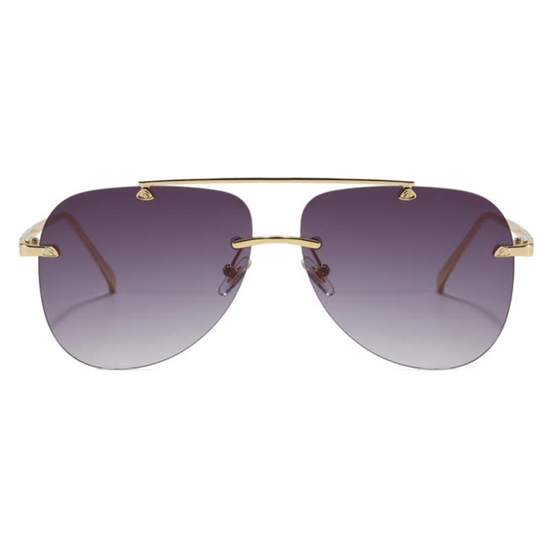 Spykay™ SG60888 Rimless Double Bridges Retro Aviator Sunglasses