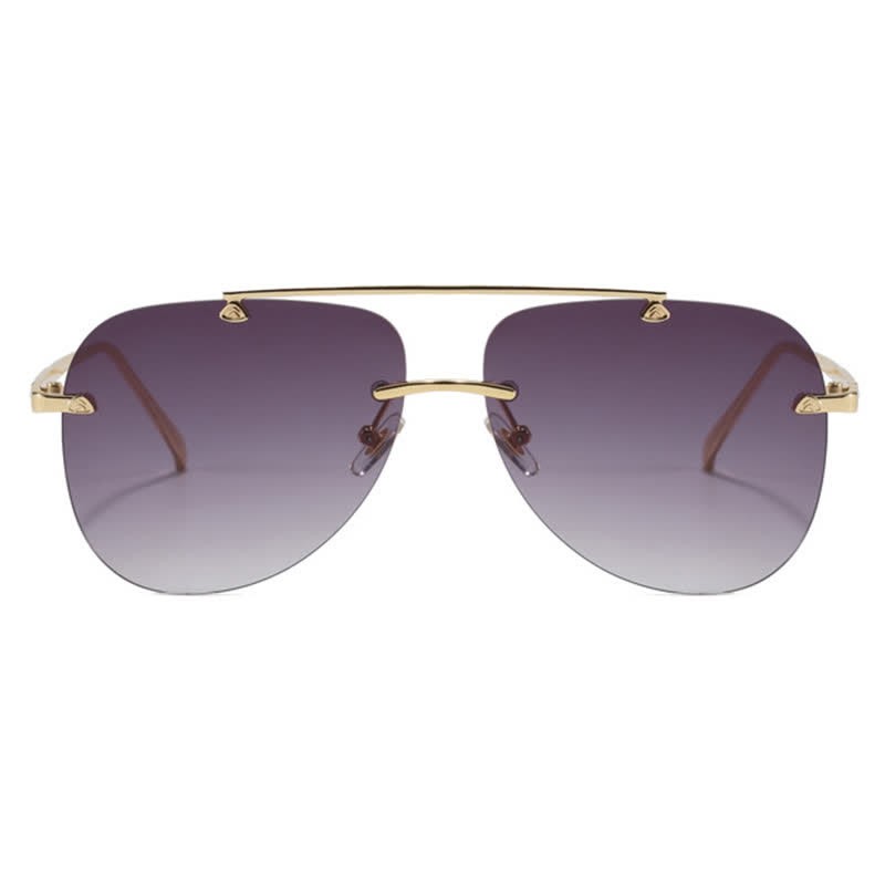 Spykay™ SG60888 Rimless Double Bridges Retro Aviator Sunglasses