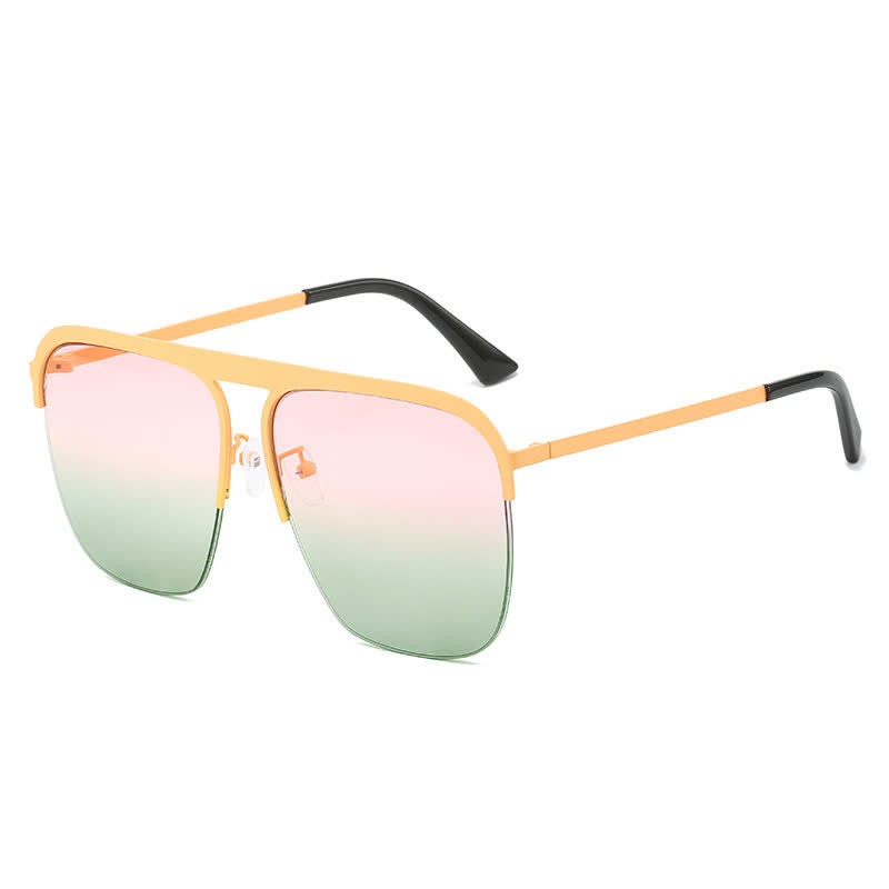 Spykay™ SG60864 Square Frame Semi-Rimless Oversized Sunglasses - Pink/Green - image 3