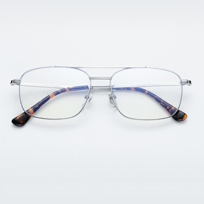 Spykay™ EG26851 Vintage Square Titanium Frame Anti-blue Light Double Bridges Glasses - image 6