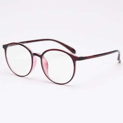 Spykay™ EG26865 Large Round Frame Anti-blue Light Simple Classic Lightweight Glasses  - Dark Red - image 5