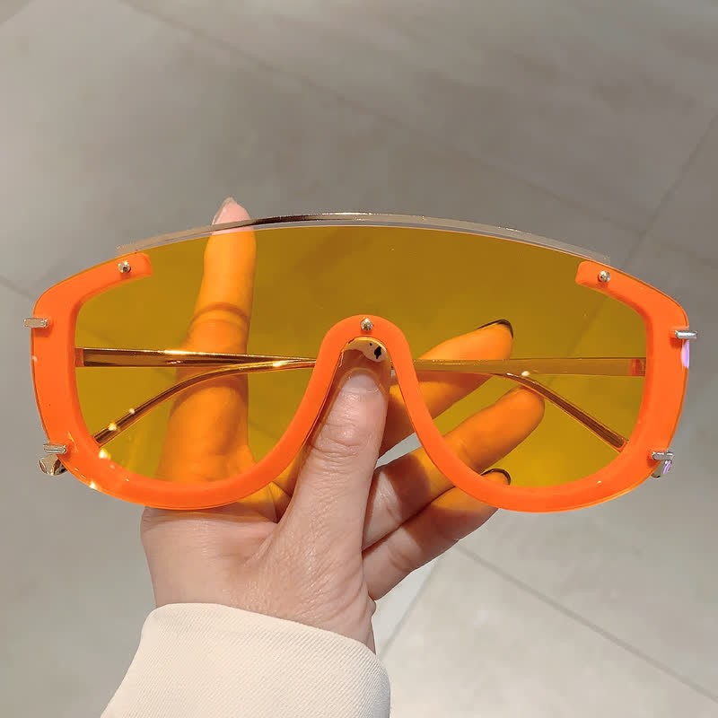 Spykay™ SG60885 One-piece Oversized Aviator Sunglasses - Orange - image 15