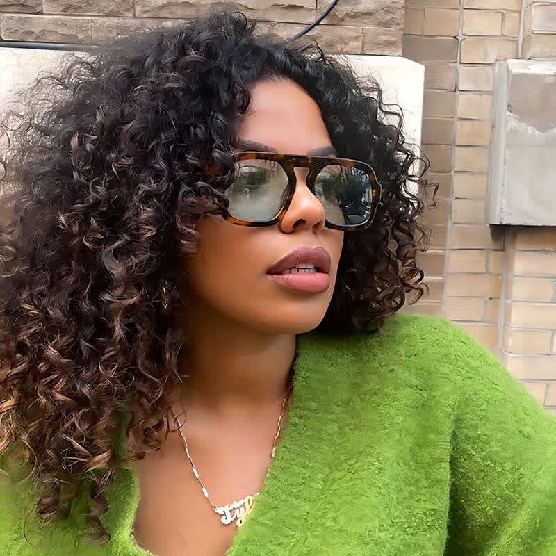 Spykay™ SG60722 Square Frame Leopard Print Cycling Aviator Sunglasses - image 5