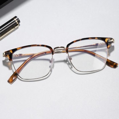 Spykay™ EG26833 Semi-Rimless Retro Square Frame Anti-blue Light Browline Glasses - image 15