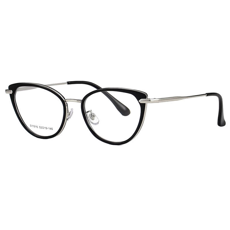 Spykay™ EG26876 Classic Simple Cat-Eye Anti-blue Light Fashion Glasses - Black/Silver - image 19