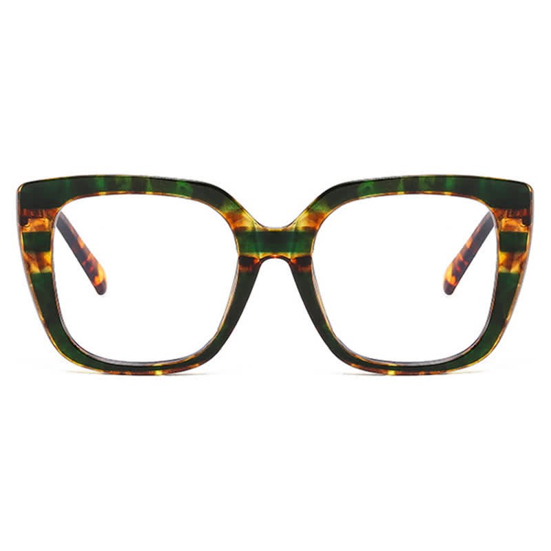 Spykay™ EG26771 Leopard Pattern Square Frame Oversized Glasses