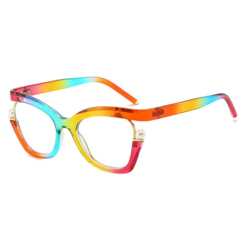 Spykay™ EG26758 Anti-blue Light Pearl Decor Irregular Oversized Eyeglasses - image 7