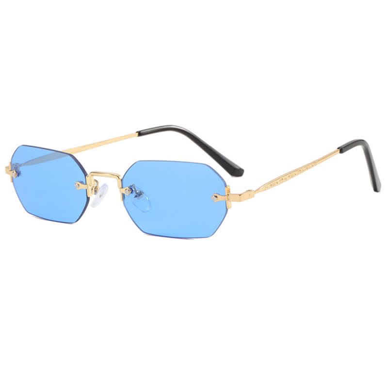 Spykay™ SG60884 Geometric Rimless Metal Temples Sunglasses