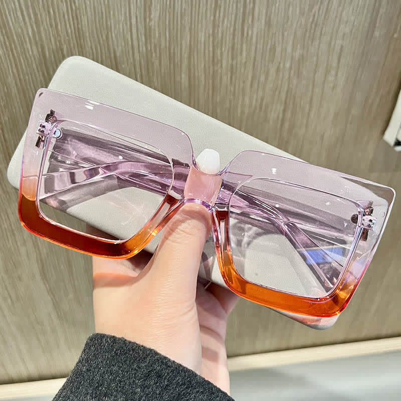 Spykay™ EG26812 Oversized Square Frame Anti-blue Light Glasses - Purple/Yellow - image 21