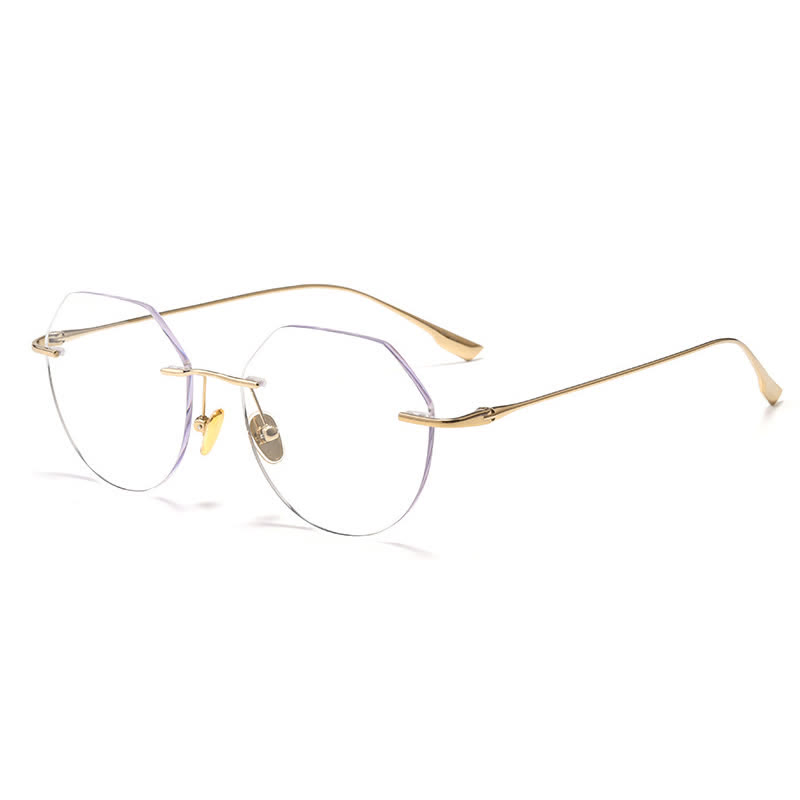 Spykay™ EG26893 Geometric Titanium Frame Anti-blue Light Hipster Rimless Glasses - image 5