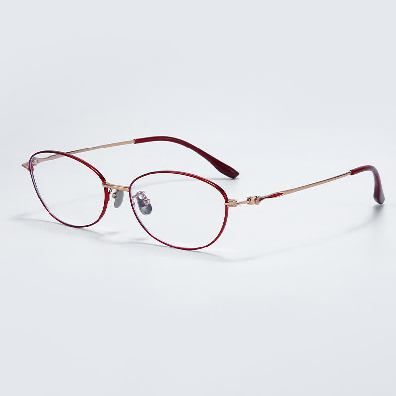 Spykay™ EG26856 Butterfly Titanium Lightweight Frame Anti-blue Light Simple Glasses - Red/Golden - image 5