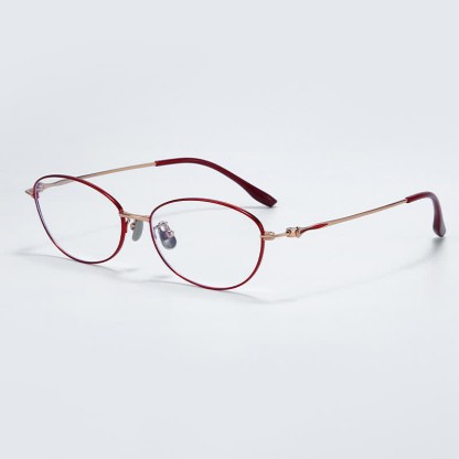 Spykay™ EG26856 Butterfly Titanium Lightweight Frame Anti-blue Light Simple Glasses - Red/Golden - image 5