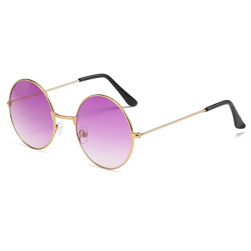 Spykay™ SG61008 Retro Round Frame Metal Sunglasses for Women Men - Ombre Purple - image 15