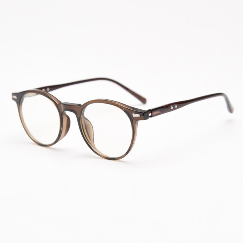 Spykay™ EG26869 Simple Round Frame Anti-blue Light Classic Glasses  - Brown - image 12