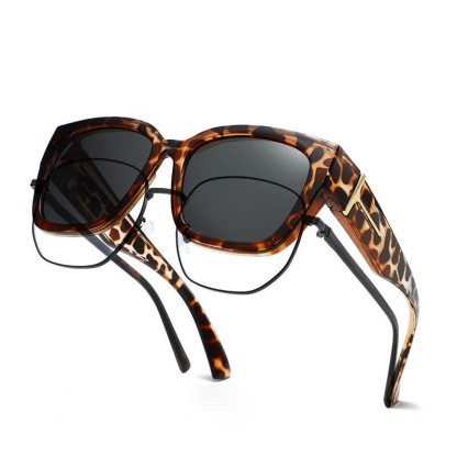 Spykay™ SG61037 Fit Over Glasses Square Frame Polarized Sunglasses - Tortoise Shell/Grey - image 7