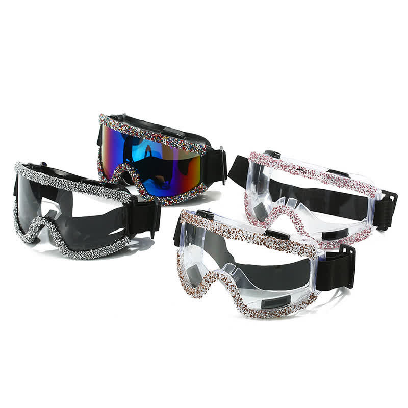 Spykay™ SG61047 Full Rhinestone Decor Unisex Windproof Motorcycle Goggle, Ski Goggles For Outdoor Activities - image 13