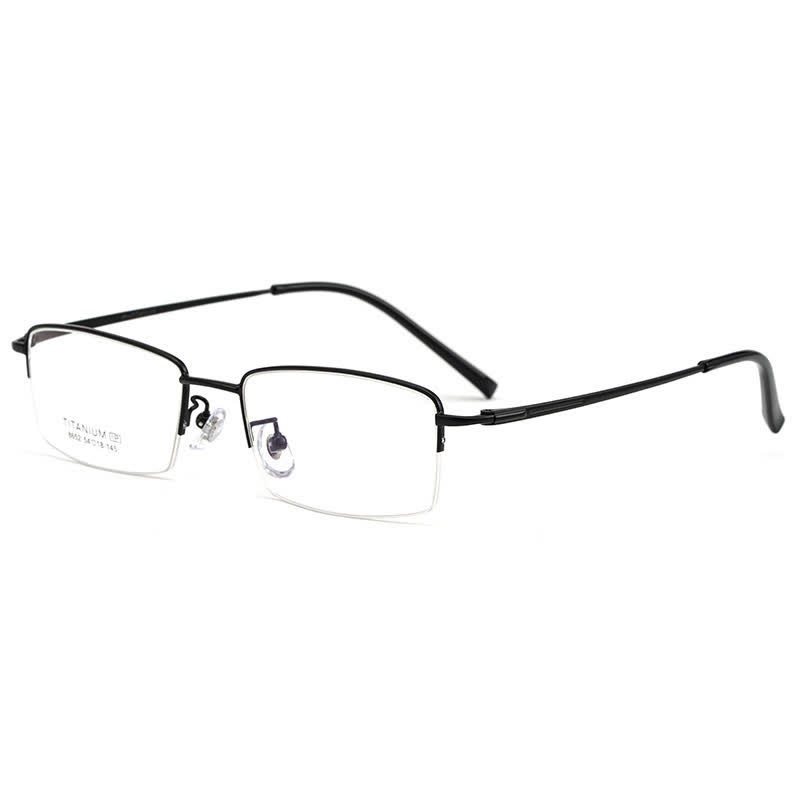 Spykay™ EG26844 Semi-Rimless Rectangle Titanium Frame Anti-blue Light Simple Glasses - Black - image 7