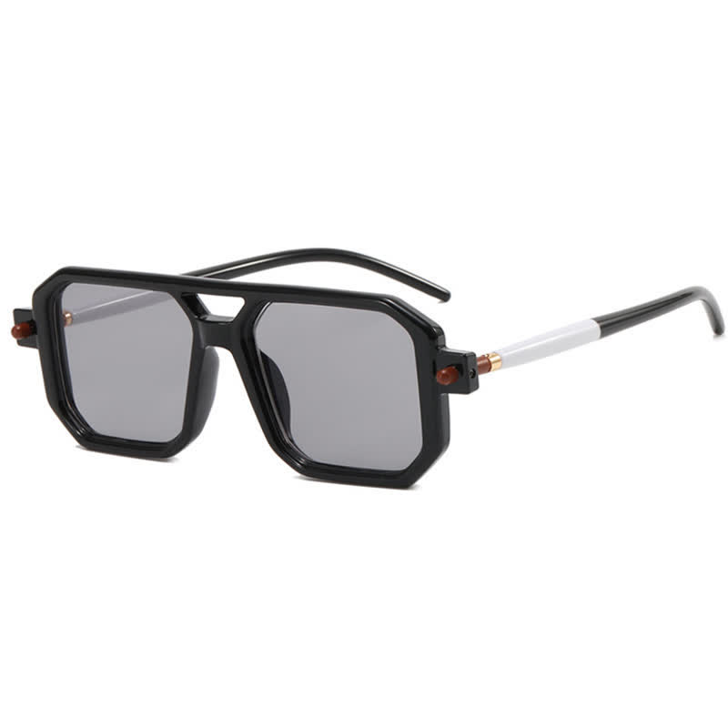 Spykay™ SG60869 Double Bridges Square Frame Sunglasses - Black/Light Grey - image 9