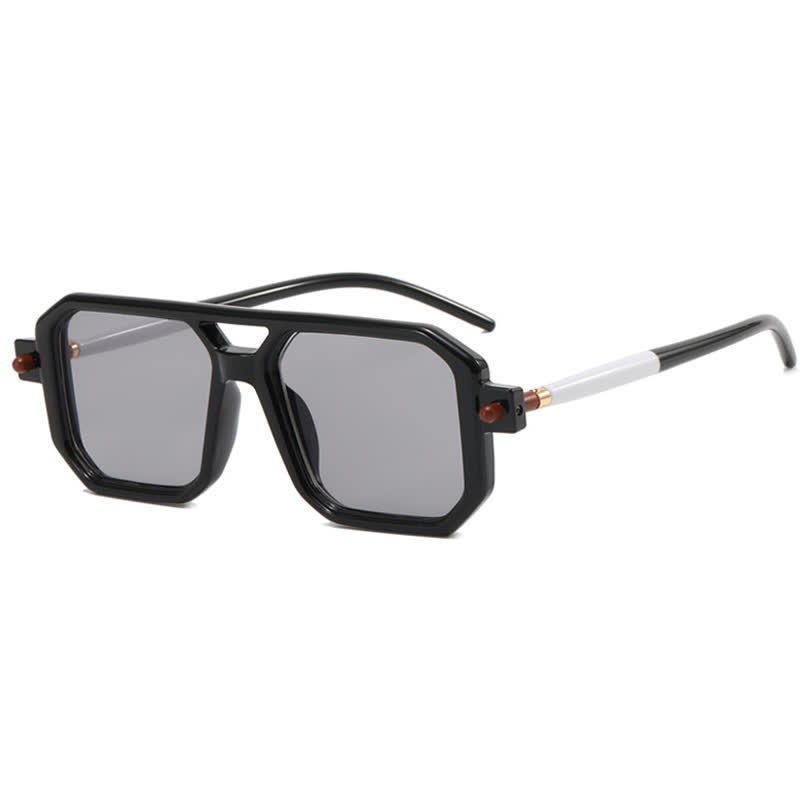 Spykay™ SG60869 Double Bridges Square Frame Sunglasses - Black/Light Grey - image 9
