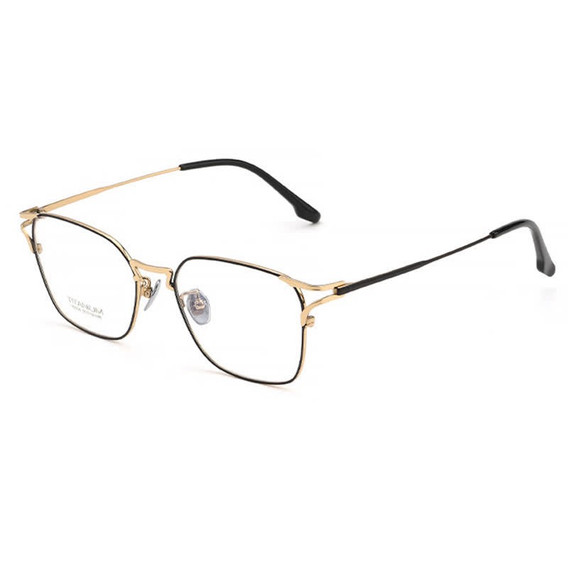 Spykay™ EG26846 Lightweight Titanium Square Frame Anti-blue Light Simple Glasses - Black/Golden - image 5