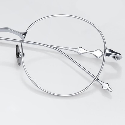 Spykay™ EG26853 Round Titanium Frame Anti-blue Light Classic Glasses - image 11